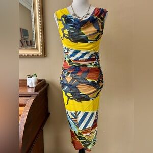 Fuzzi Jean Paul Gaultier Equestrian Nautical Dress Mesh Cowl Neck Sleeveless S